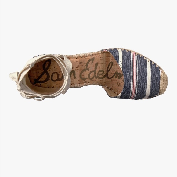 Sam Edelman Women's Patsy Espadrille Wedge Sandal Blue Americana Stripe Size 7.5 - Picture 3 of 16